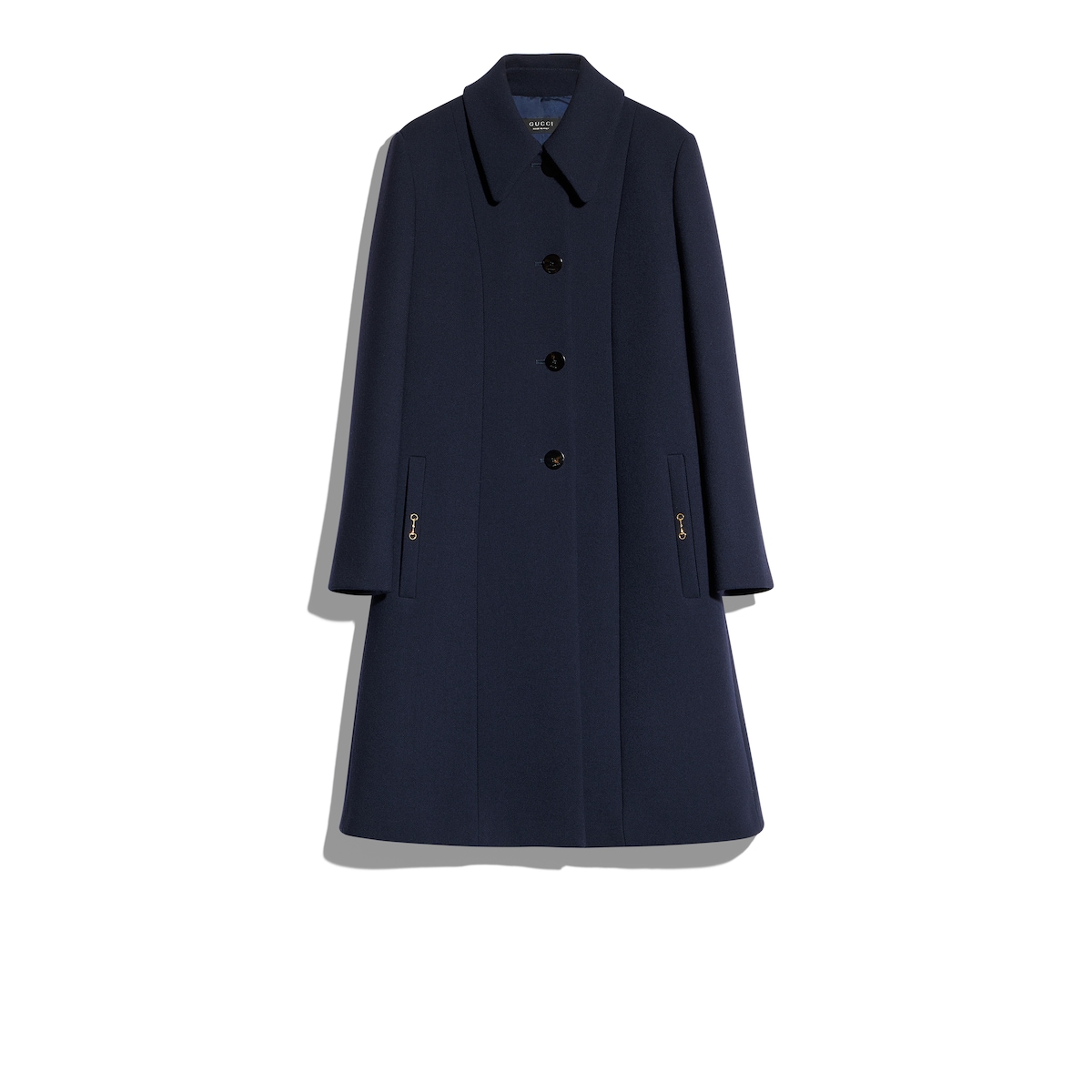 Gucci Wool Natté Coat With Horsebit