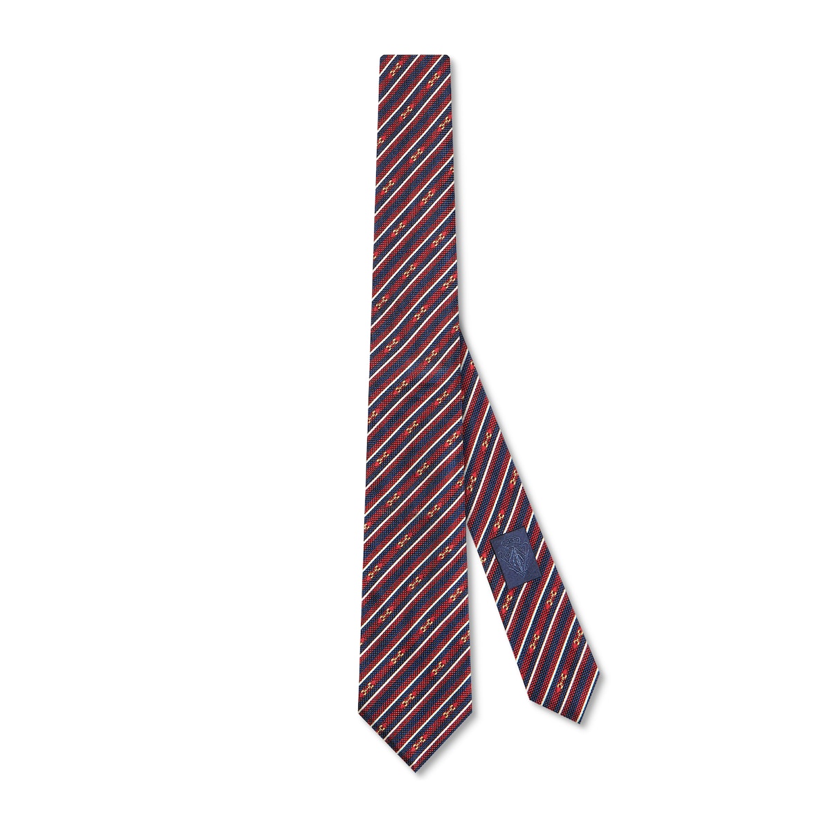 Gucci Striped Horsebit Silk Jacquard Tie