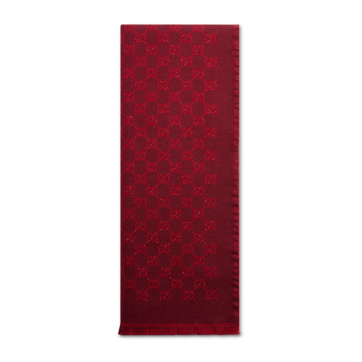 Gucci GG Wool Viscose Lamé Jacquard Scarf