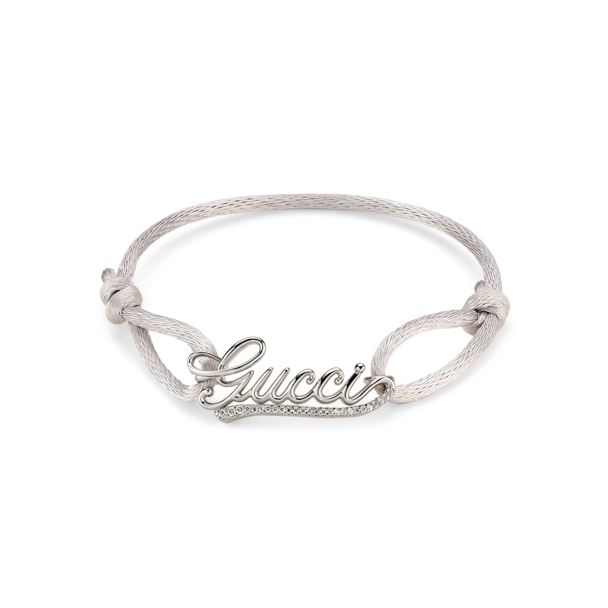 Gucci Script Cord Bracelet With Crystals