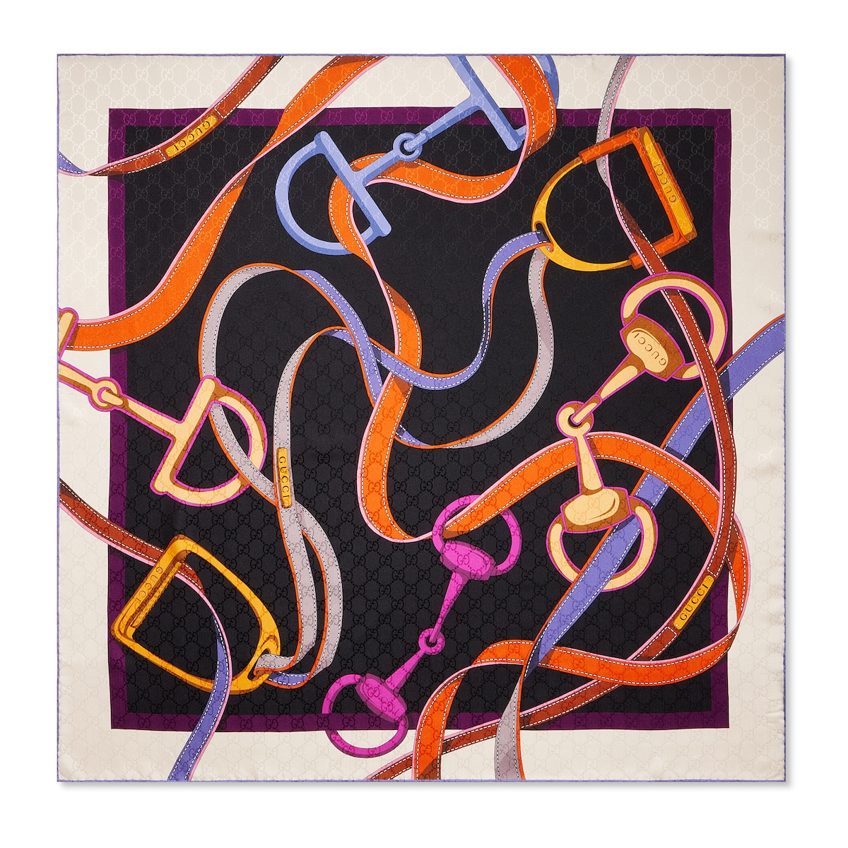 Printed GG Silk Jacquard Carré