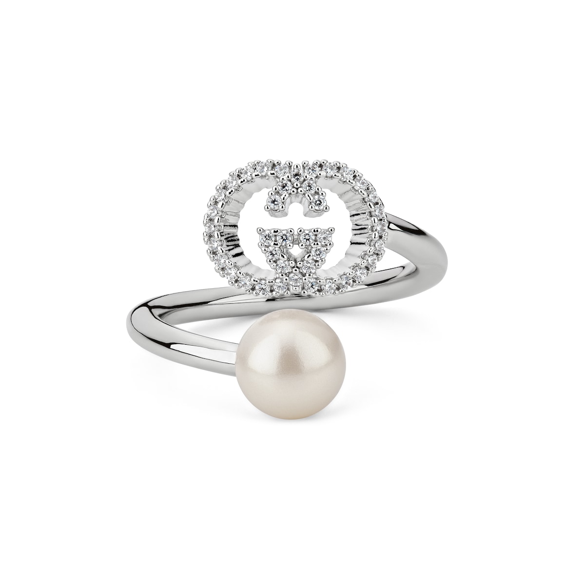 Gucci Pearl And Crystal Ring