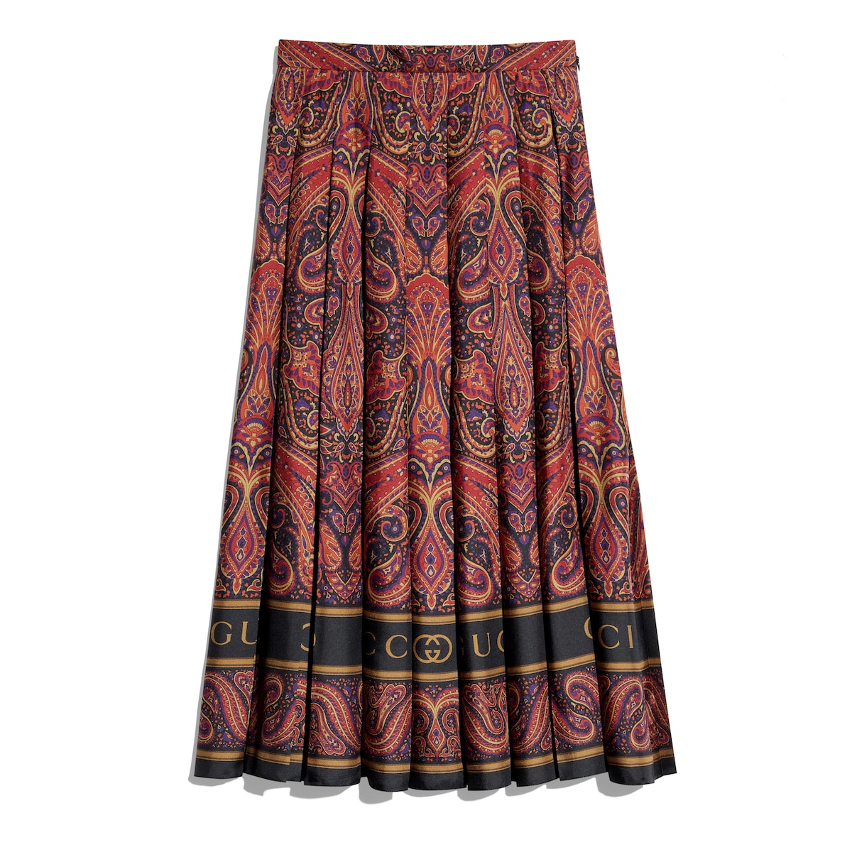 Gucci Printed Silk Twill Skirt