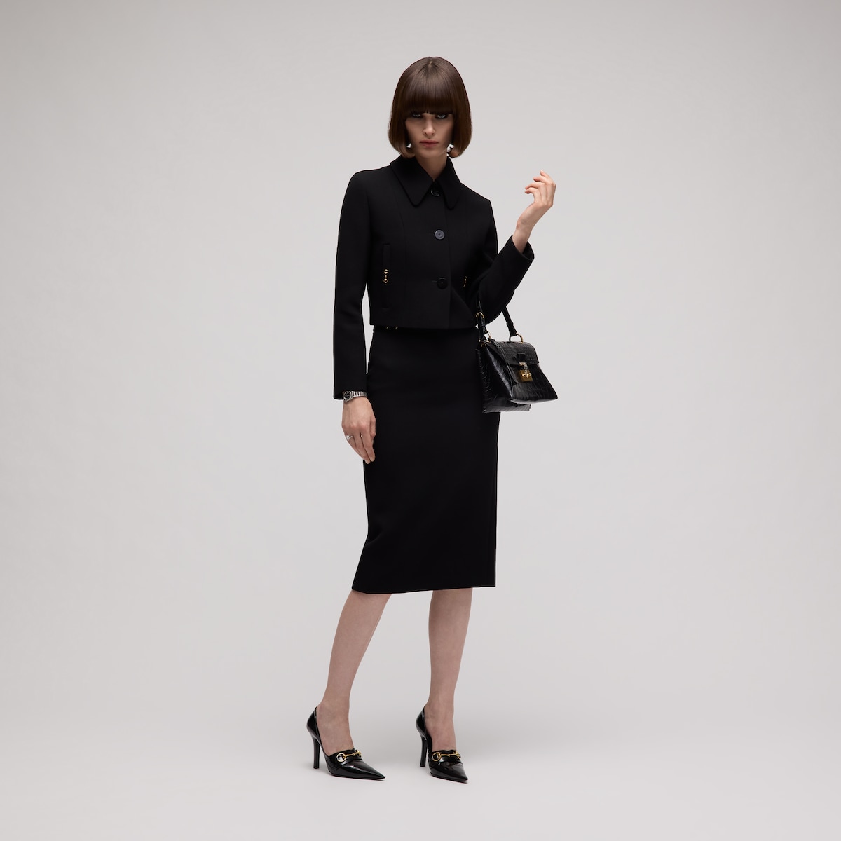 Gucci Wool Crêpe Skirt With Horsebit | Thumbnail 2 Gucci Wool Crêpe Skirt With Horsebit | Thumbnail 2