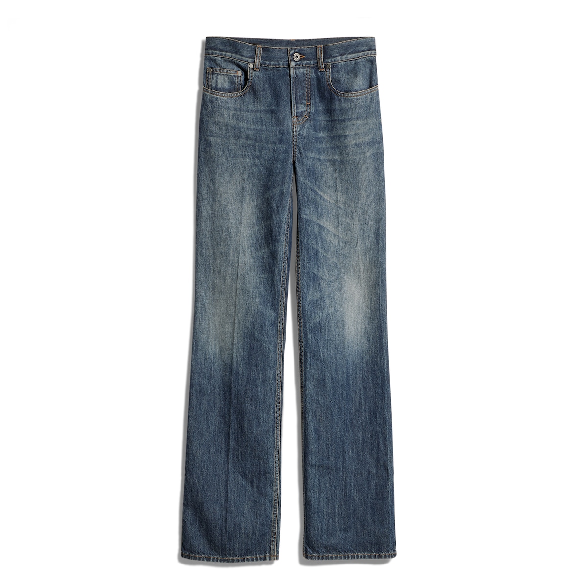 Gucci Cotton Denim Pants With Embroidery