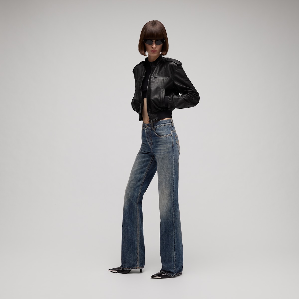 Gucci Cotton Denim Pants With Embroidery | Thumbnail 2 Gucci Cotton Denim Pants With Embroidery | Thumbnail 2