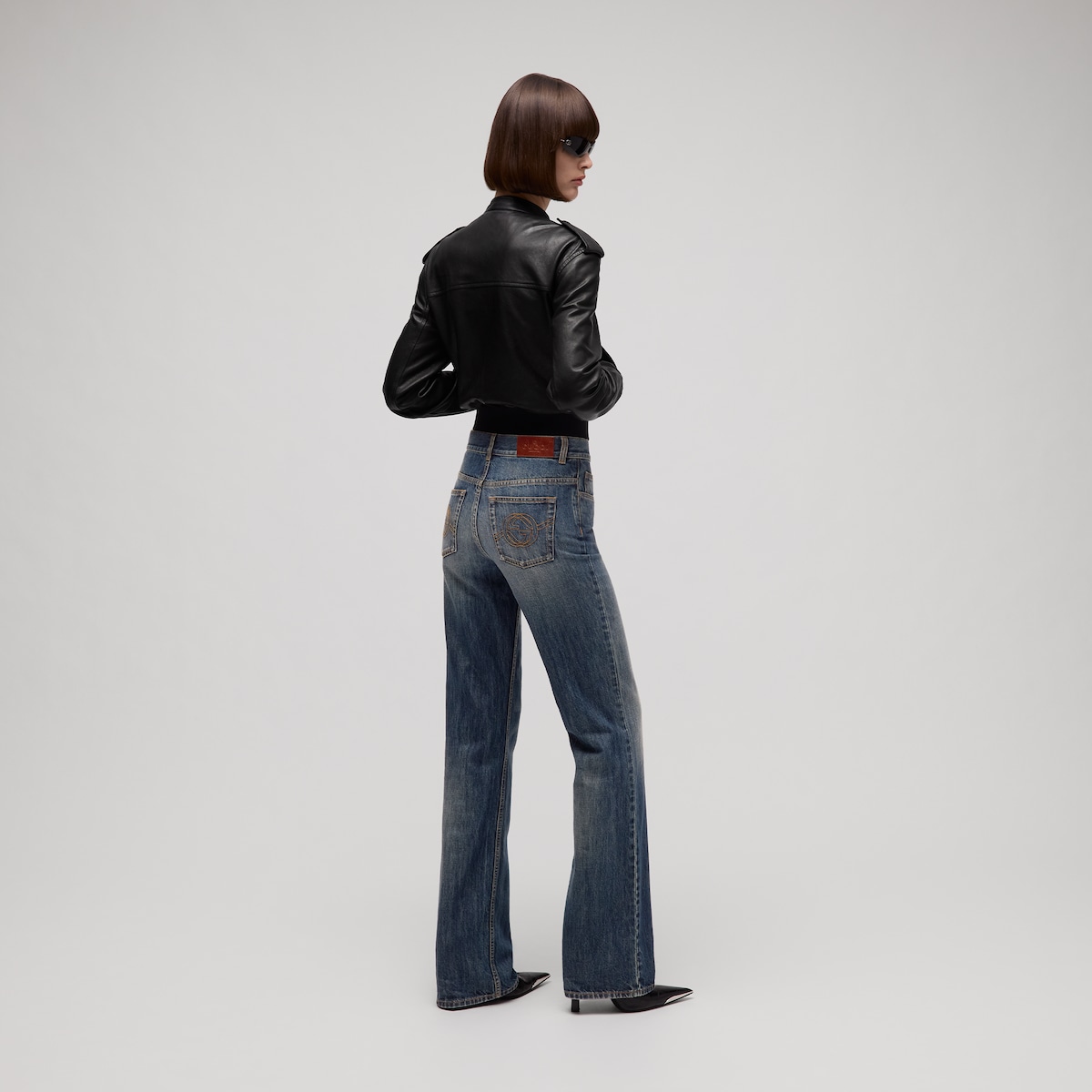Gucci Cotton Denim Pants With Embroidery | Thumbnail 3 Gucci Cotton Denim Pants With Embroidery | Thumbnail 3