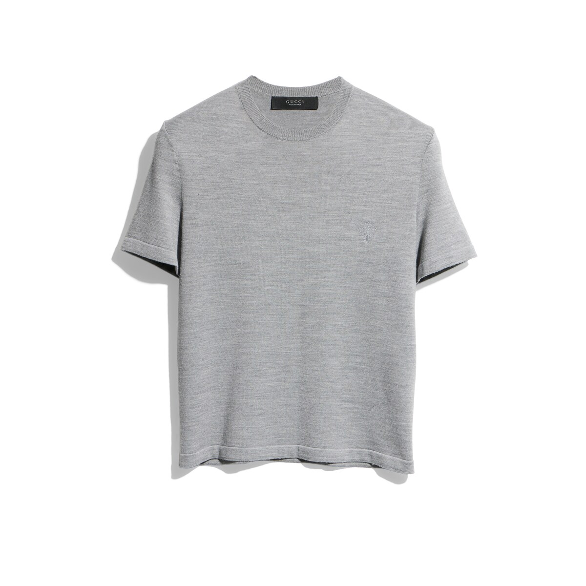 Gucci Cropped Knit Wool Silk Blend T-shirt