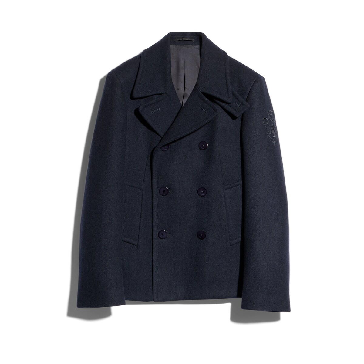 Gucci Felted Wool Coat With Embroidery