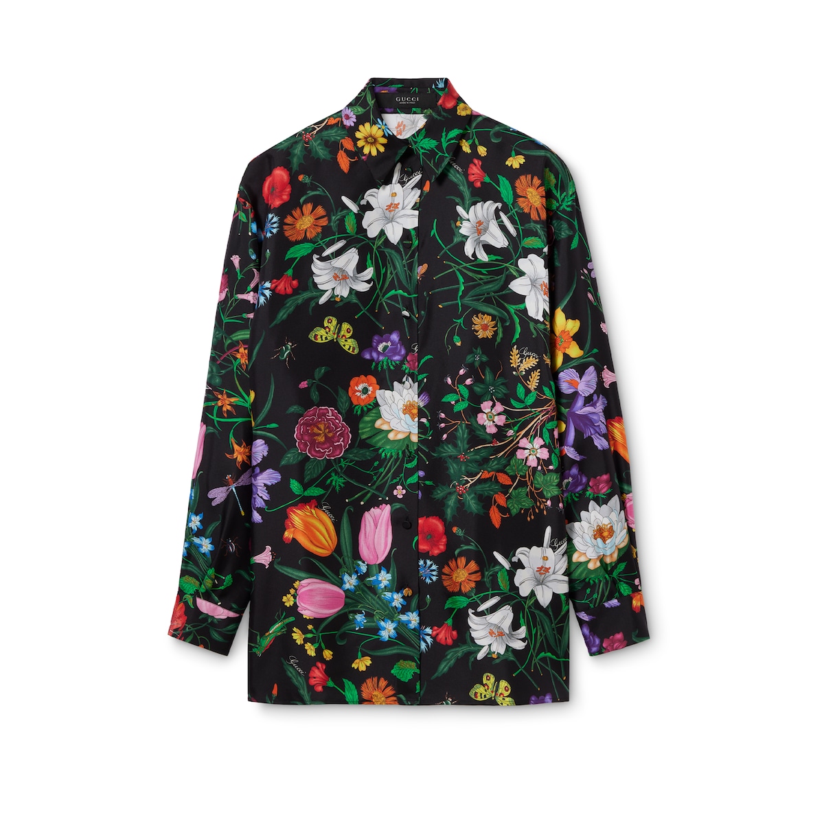 Gucci Printed Silk Twill Shirt
