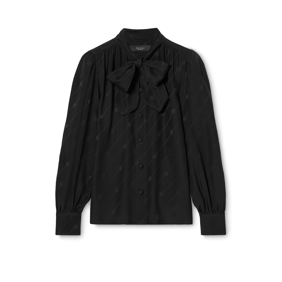 Gucci Silk Crêpe Satin Interlocking G Shirt