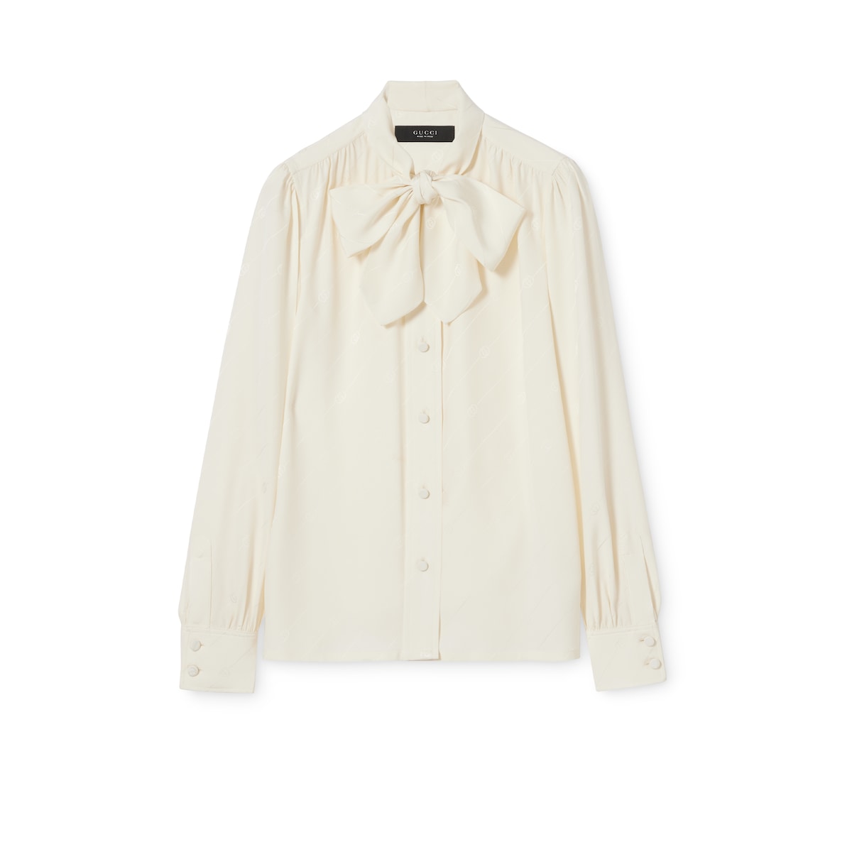Gucci Silk Crêpe Satin Interlocking G Shirt