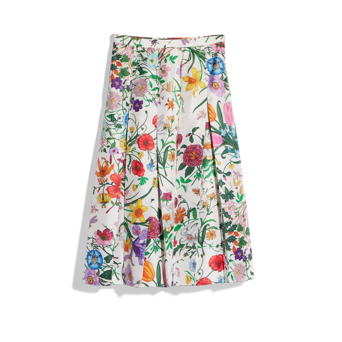 Printed Silk Twill Pleated Skirt Printed Silk Twill Pleated Skirt