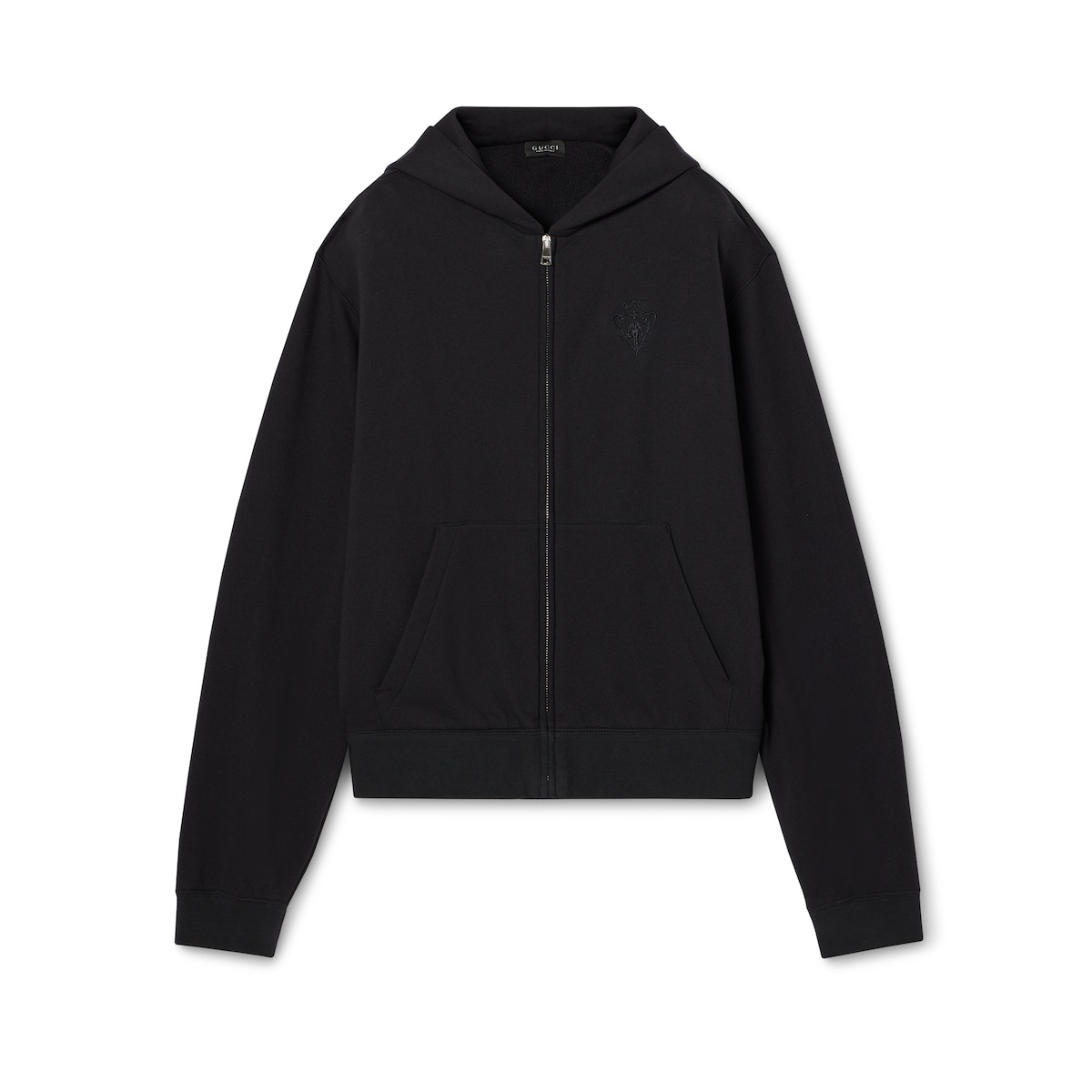 Gucci Cashmere Blend Zip Jacket With Embroidery