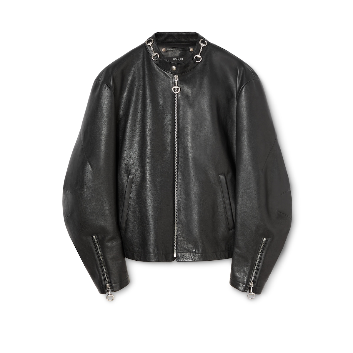 Gucci Leather Jacket With Horsebit