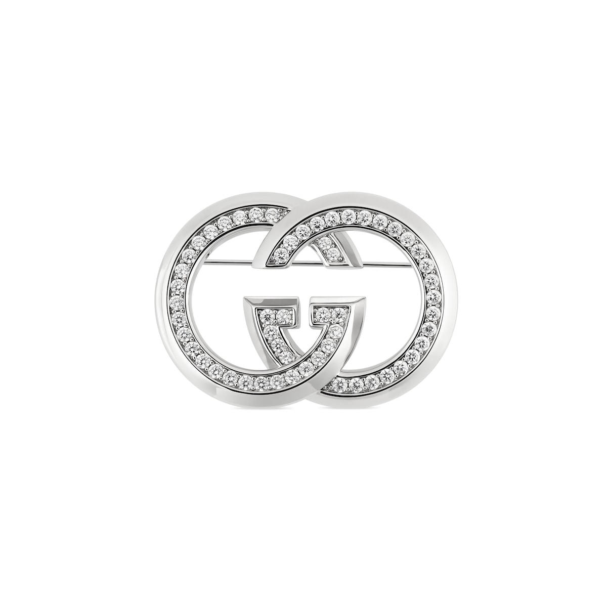 Gucci Interlocking G Brooch With Crystals