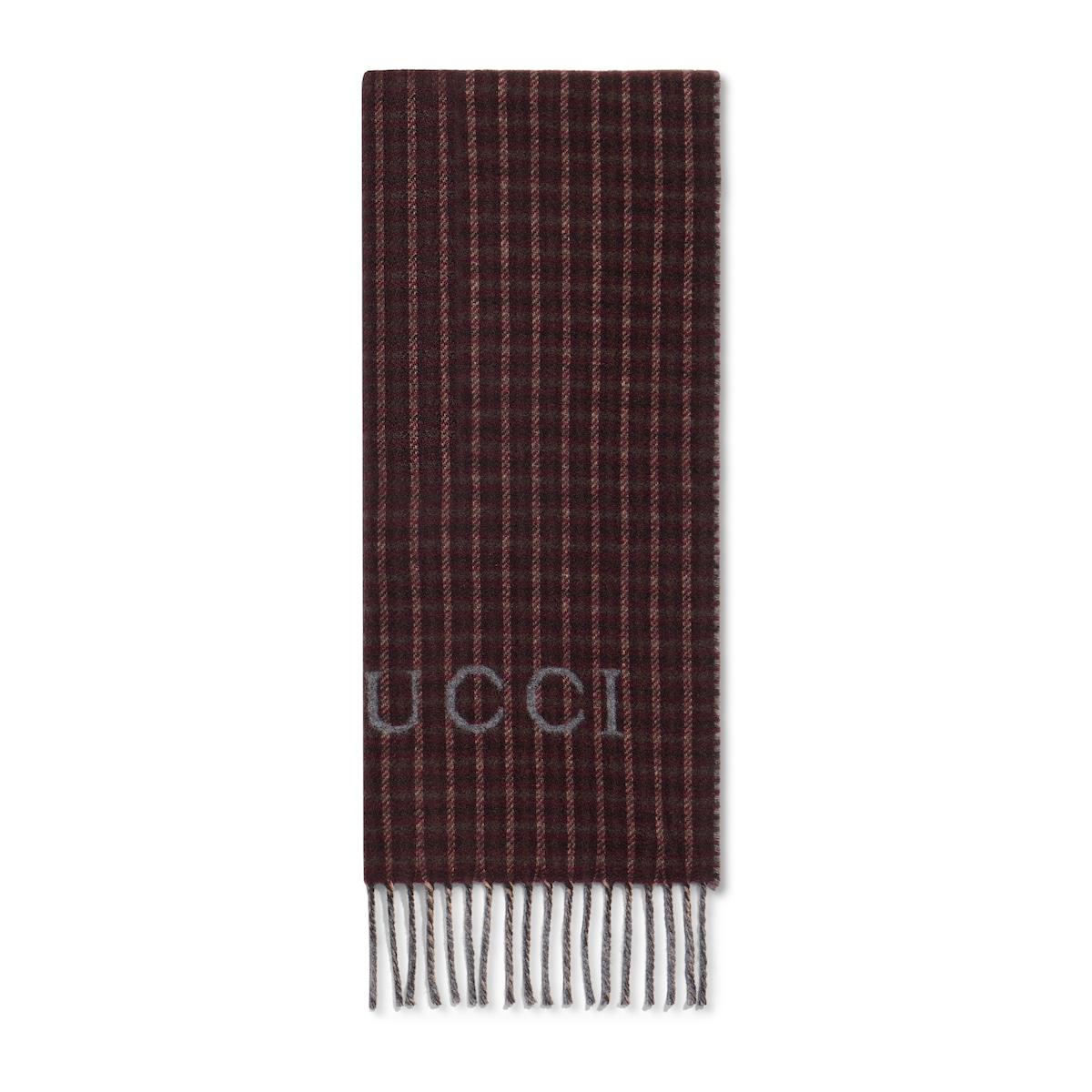 Gucci Tartan Cashmere Wool Scarf