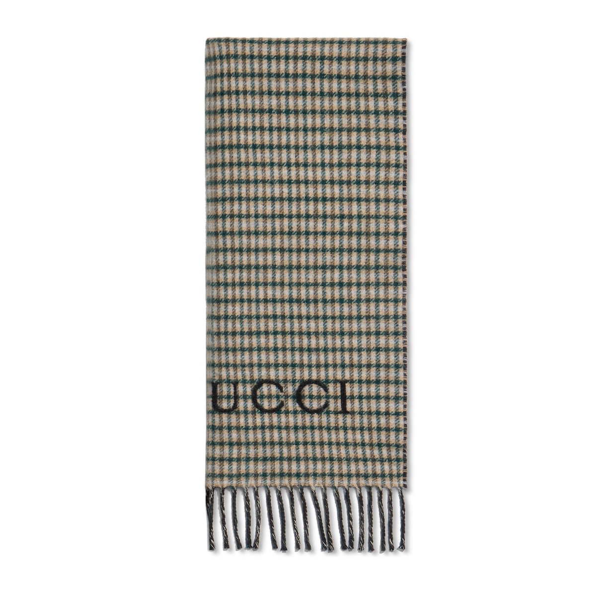 Gucci Tartan Cashmere Wool Scarf