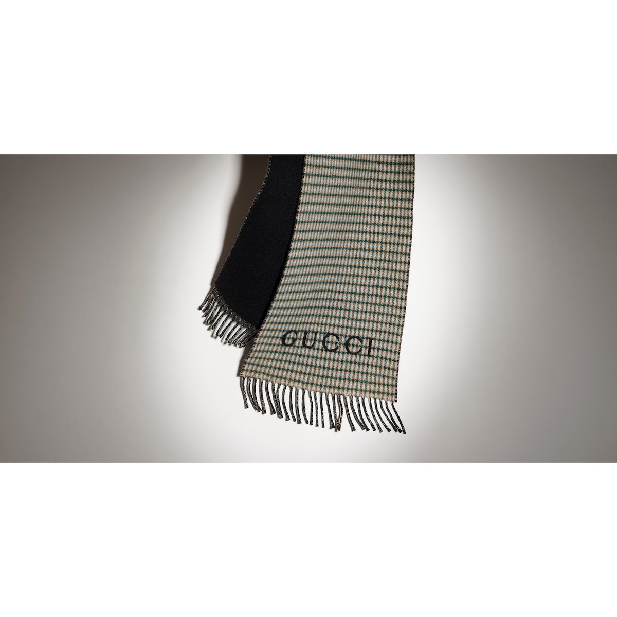 Gucci Tartan Cashmere Wool Scarf | Thumbnail 3 Gucci Tartan Cashmere Wool Scarf | Thumbnail 3