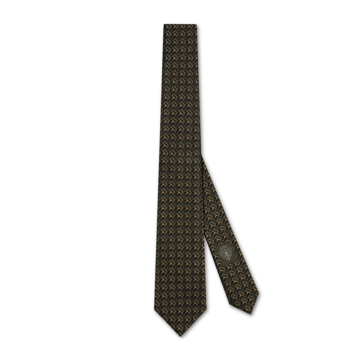 Gucci Horsebit Silk Jacquard Tie