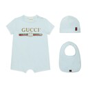 Pale Blue Cotton Baby Gift Set With Gucci Logo | GUCCI® US