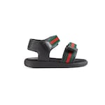Sandale aus Leder mit Gucci Webstreifen