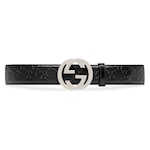 black Gucci signature leather
