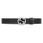 black Gucci Signature/brown leather