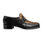 Halbschuh aus Leder mit Horsebit und Fell 