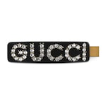 Crystal Gucci single hair clip in black resin | GUCCI® US