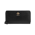 Cartera de Piel Animalier con Cremallera 