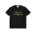 GUCCI　ブラックtシャツ ビッグロゴ Gucci Men's Interlocking Logo T-Shirt in Black Gucci
