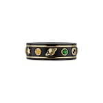 18k Yellow Gold / Black Icon Ring With Gemstones | GUCCI® US
