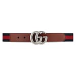 Children's belt with Double G in brown leather | GUCCI® US
