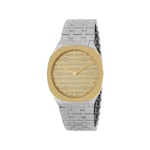 〔GUCCI 25H〕クオーツ スチール ゴールド ウォッチ 34 mm