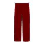 Stretch velvet trousers with satin