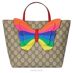 Children's GG tote with rainbow butterfly