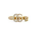 Anello con chiave Doppia G con cristalli