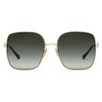 Square-frame sunglasses in gold metal and grey | GUCCI® US
