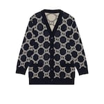 Cardigan reversibile in lana GG jacquard