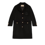 Double G embroidery wool coat