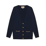 Cardigan in cashmere con dettaglio catena