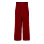 Stretch velvet flared trousers