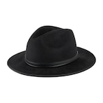 Chapeau en laine avec détail cuir