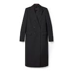 Double-breasted long wool coat