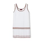 Vestido plisado con ribete con tribanda Web