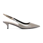 light grey patent leather