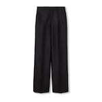 Wool silk gabardine pant with embroidery