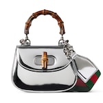 silver metallic leather