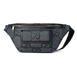 grey and black GG leather
